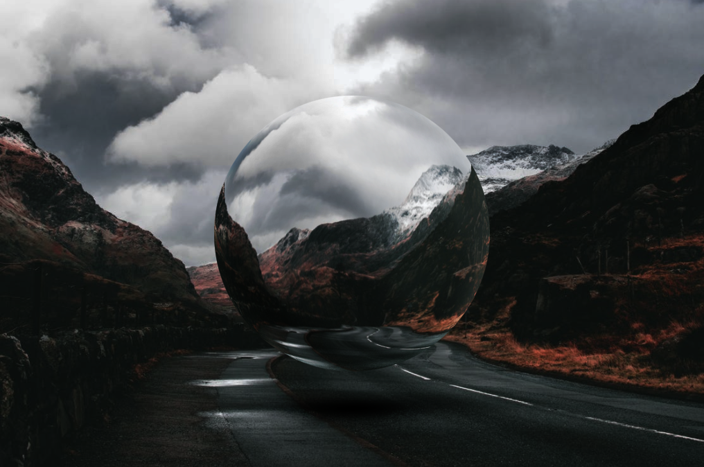 circle glass landscape